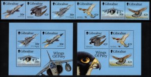 GIBRALTAR 1999 Wings of Prey; Scott 809-14, 811a, 814b, SG 883-89; MNH