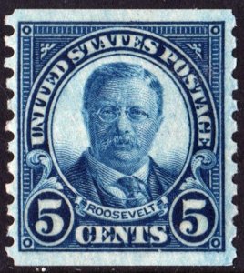 SC#602 5¢ Teddy Roosevelt Coil Single (1924) MLH