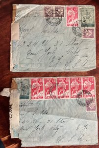 Portugal #500/573/588 Used Censored Covers Lisboa to NY 1942 L33