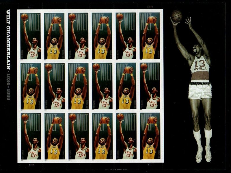 ALLY'S US Plate Block Scott #4950-51 (49c) Wilt Chamberlain [18] MNH [P-16]