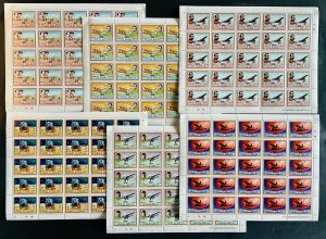 1978 Sheets of Stamps Full Set History of Aviation Guinea Bissau Perf.-