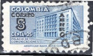 Colombia; 1953: Sc. # C227: Used Single Stamp