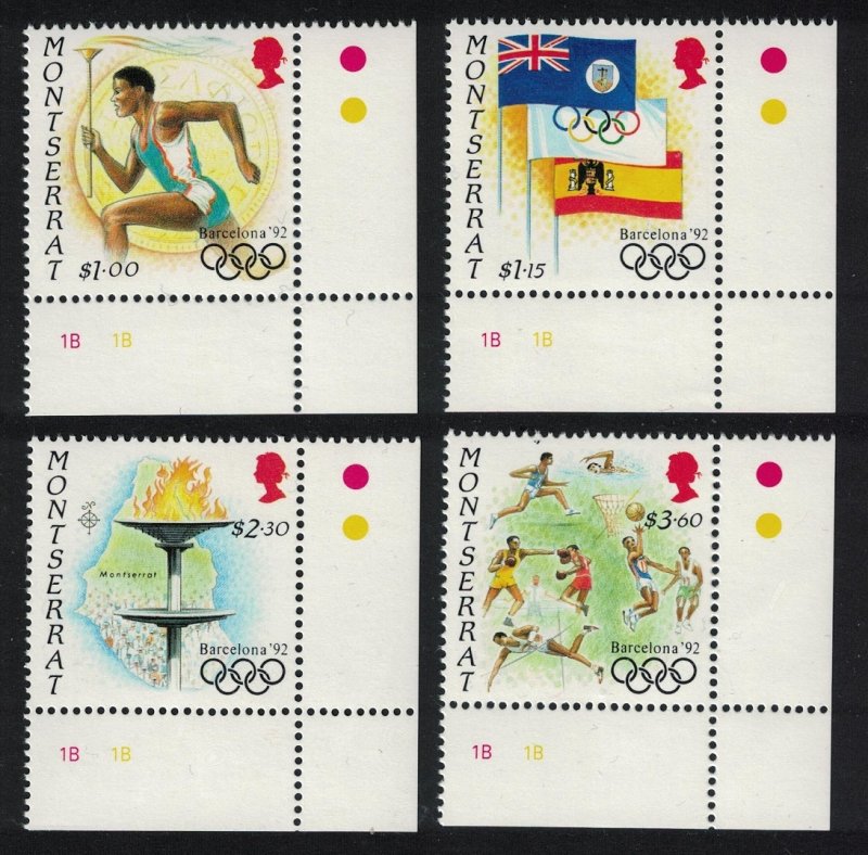 Montserrat Summer Olympic Games Barcelona 4v Corners 1992 MNH SG#876-879