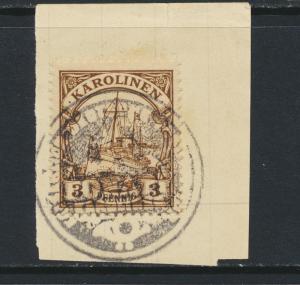 CAROLINE IS GERMAN COLONIES 1905 PONAPE PROV. 3pf VFU (SEE BELOW