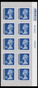 GB Machin Definitive Special Delivery 500g M20L date tab block 10 15/05/20 MNH 