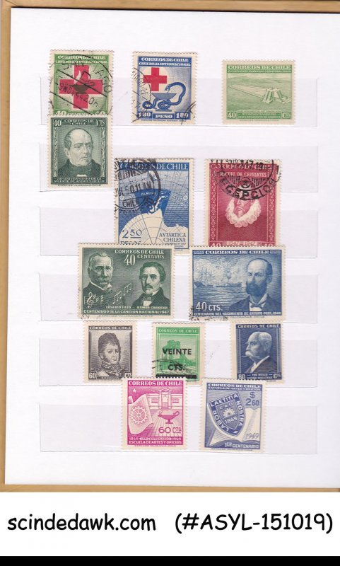 COLLECTION OF CHILE STAMPS IN SMALL STOCK BOOK - 120 STAMPS