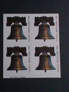 ​UNITED STATES STAMP-2007-SC#2145 FOREVER-LIBERTY BELL- MNH BLOCK OF 4-VF