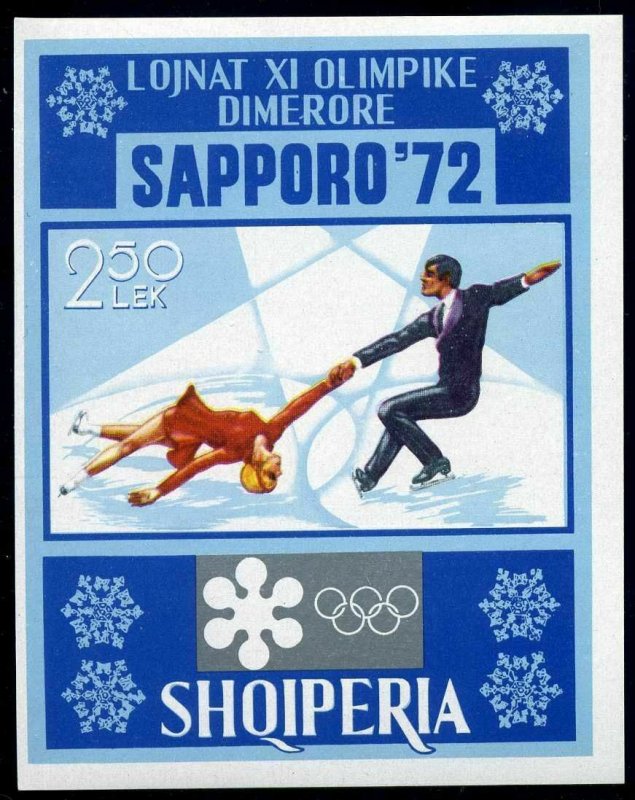 Albania 1410,MNH.Michel Bl.44. Olympics Sapporo-1972.Figure skating,pairs.