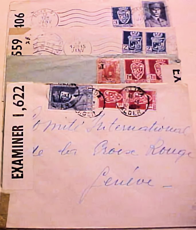 ALGERIA  POW RED CROSS CENSORED 1943 GENEVA WITHERMAN AX 4 DIFF CENSOR 31559/240