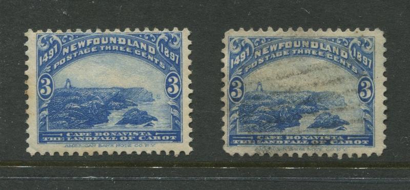 Newfoundland - Scott 63 - QV Definitive - 1897 - MH/Used - 2 Stamps