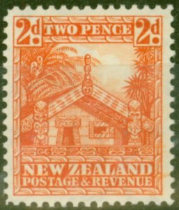 New Zealand 1941 2d Orange SG580d P.14 x 15 Fine Lightly Mtd Mint 