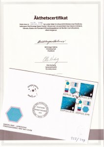 Sweden Scott 2605 Space envelope with POSTNORD Certificate 249 ex. !!!