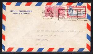 Bahamas - 1940 Commercial cover to US - colorful franking