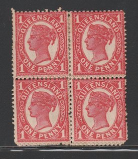 Australia States - Queensland Scott #123a Stamp - Mint Block of 4 - MSO