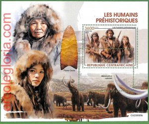 B1268 - Centrafricaine - ERROR MISPERF Stamp Sheet - 2023 - Prehistory people-