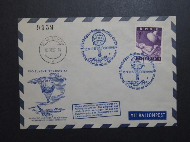 Austria 1957 Balloon Mail Event Cover - Z8804