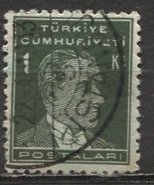 Turkey 1931: Sc. # 740; Used Single Stamp