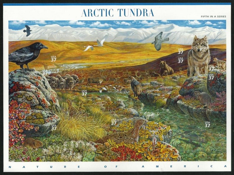PCBstamps   US #3802 Sheet $3.70(10x37c)Arctic Tundra, MNH, (6)