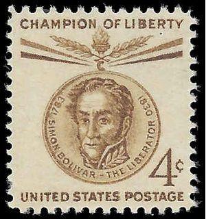 #1110 4c Champion Of Liberty Simon Bolivar 1958 Mint NH