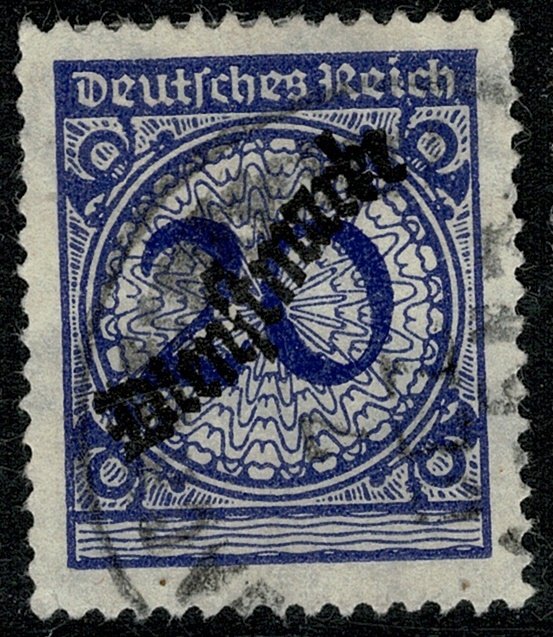 GERMANY 1923 20pf BLUE OFFICIAL GOLD CURRENCY USED (VFU) SG O361 P.14 VF/XF