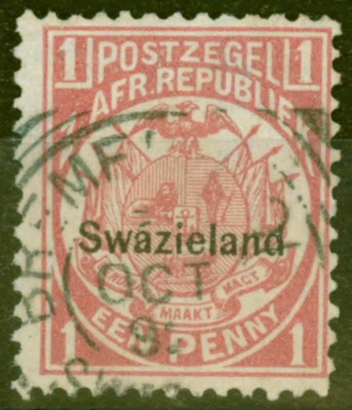 Swaziland 1889 1d Carmine SG1 Good Used