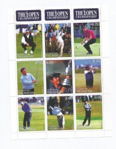 TADZHIKISTAN - 1999 - Golf, Open Championship - Perf 9v Sheet - MLH -Private