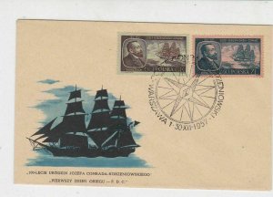 Poland 1957 Ann. Birth of J.C.Korzeniowski Compass Cancel FDC Stamp Cover  23034