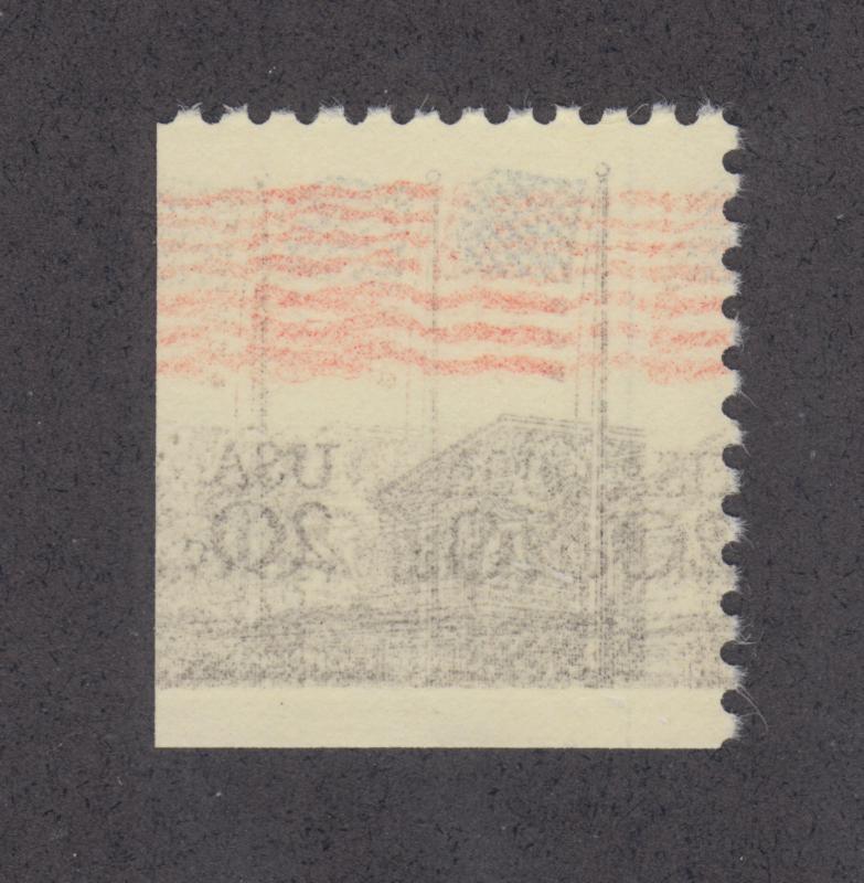 US Sc 1896a MNH. 1981 20c Flag over Supreme Court, Triple Impression on Reverse