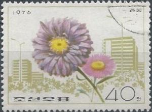 N. Korea 1440 (used) 40ch flowers: aster (1976)