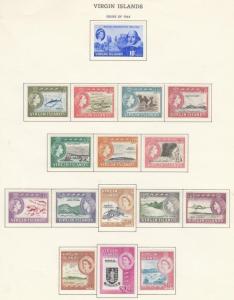 VIRGIN ISLANDS # 144-158 VF-MLH QE11 ISSUES CAT VALUE $85