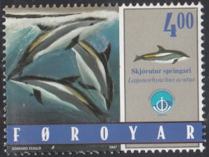 Faroe Islands 1998 MNH Scott #339 4k Lagenorhynchus acutus - Toothed Whales -...