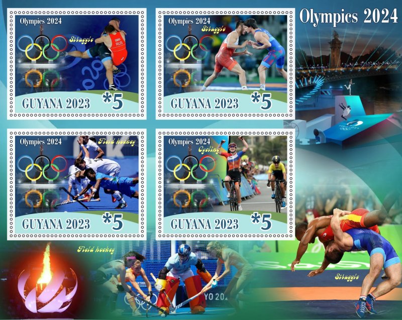 Stamps.Olympic Games Paris 2024 2023 year, 1+1 sheets  perforated  NEW