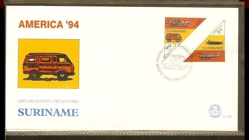 1994 - Rep. Surinam FDC E178 - Organizations - U.P.A.E. America - Antique and...