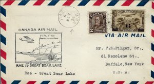 Canada Rae to Great Bear Lake 1932 Air Mail Cover...worth a close look!