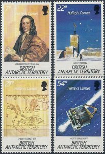 1986 British Antarctic Territory Halley`s Comet, complete set VF/MNH, CAT 13$