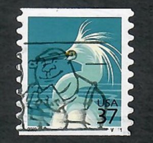 US #3829 Snowy Egret Used PNC Single plate #V1111