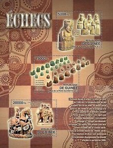 Guinea - Chess - 3 Stamp Sheet - 7B-1832