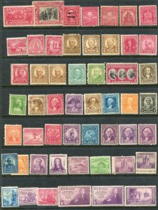 U.S.  Oldies #4 Unused all different, mixed condition, mostly mint hinged