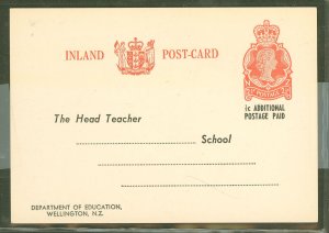 New Zealand  1975 2 1/2cent + 1/2cent Education card, One of two unused examples known. V.F. Clean