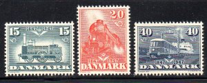 Denmark 301-303 MNH cv $5.20 Trains