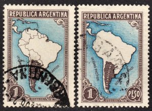 Argentina Scott 445, 446 F to VF used. Lot #B.  FREE...