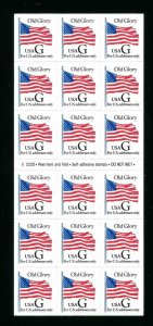 2886 Black G Rate (32¢) Old Glory Booklet Pane of 18 Stamps 