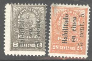 Paraguay Scott 74-75 MH* overprints