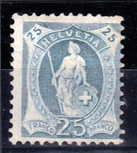 Switzerland -1907 - Helvetia 25c Blue M-NG    # 120