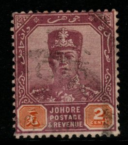 MALAYA JOHORE SG79 1912 2c DULL PURPLE & ORANGE FINE USED