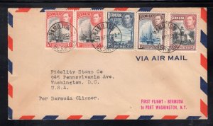Bermuda 1938 Hamilton to DC First Flight Cover with Scott 118a, 119, 120, 121
