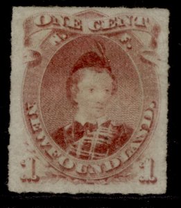 CANADA - Newfoundland QV SG40, 1c lake-purple, M MINT. Cat £130.