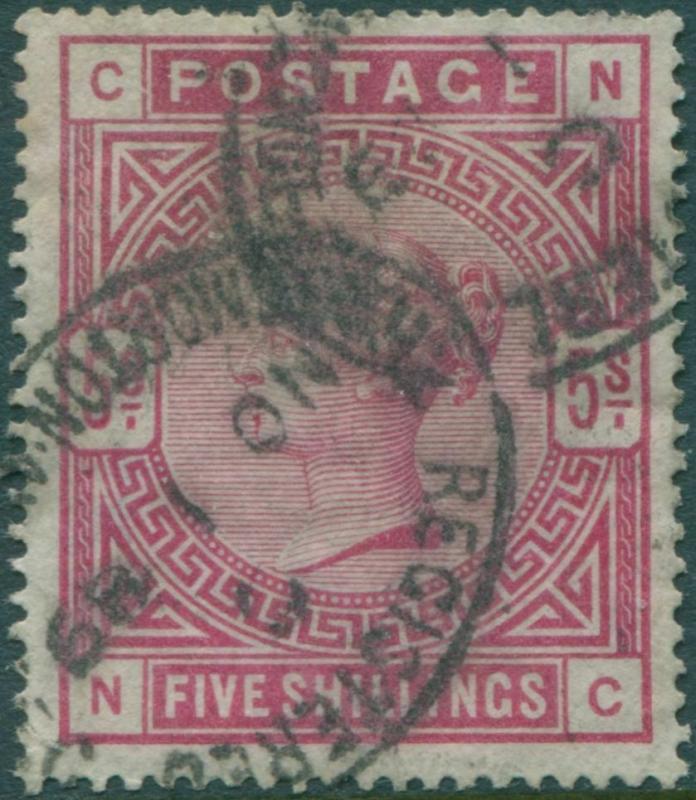 Great Britain 1883 SG181 5/- crimson QV CNNC FU