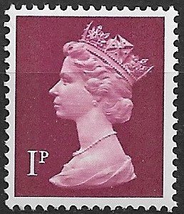 1971 Great Britain Machins #MH23 Queen Elizabeth 1p MNH