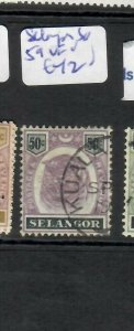 MALAYA  SELANGOR (P2504B) TIGER 50C SG 59   VFU 